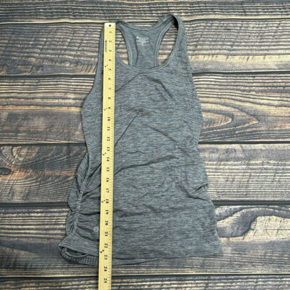 Athleta Racerback Fastest Track Side Ruched Gray Tank Top Size XS Activewear - Picture 8 of 9